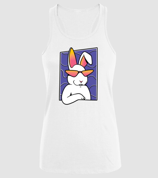 Iepuraș model alb pe tricou