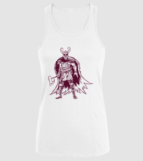 Războinic Odin Viking model alb pe tricou