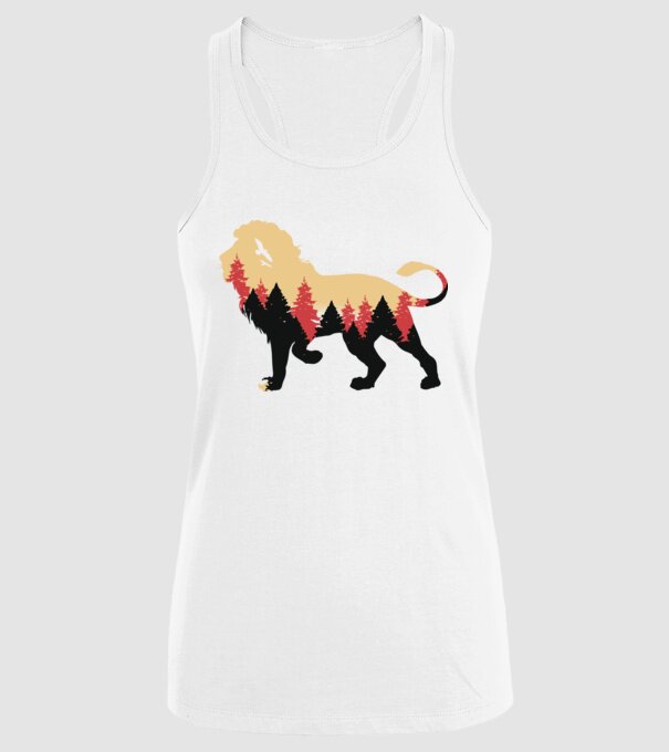 Siluetă Leu model alb pe tricou