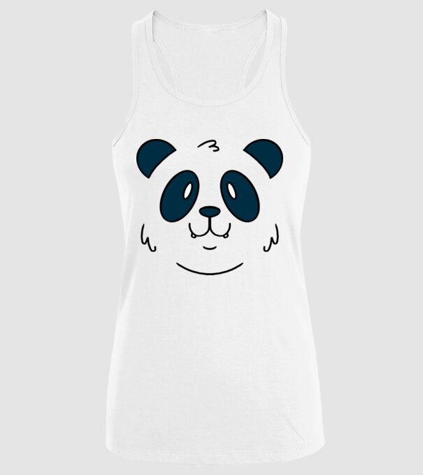 Cap de panda model alb pe tricou