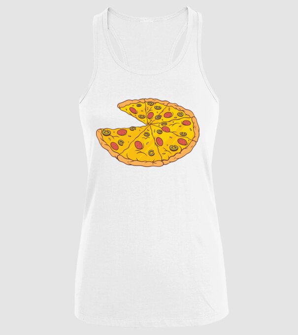 Felii de pizza Cuplu model alb pe tricou