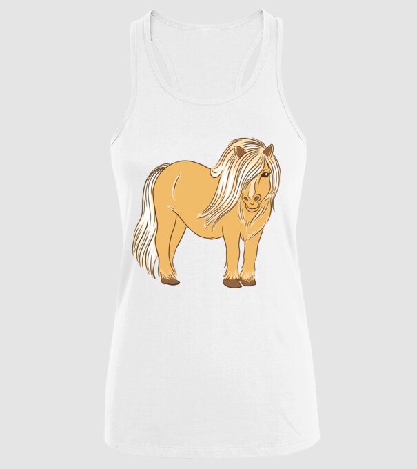 Ponei model alb pe tricou