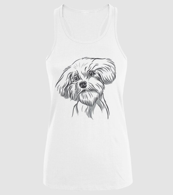 Câine Pudel model alb pe tricou