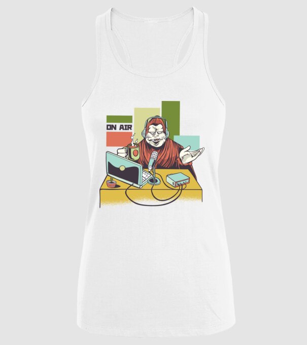 Yeti cu Radio model alb pe tricou