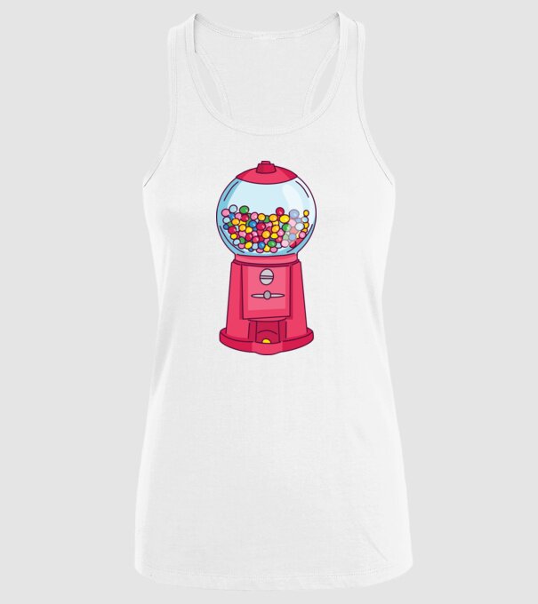 Automat Gumă de mestecat model alb pe tricou