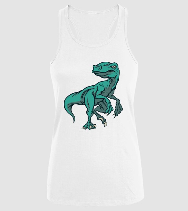 Dinozaur Raptor model alb pe tricou