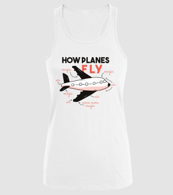Descriere zbor model alb pe tricou