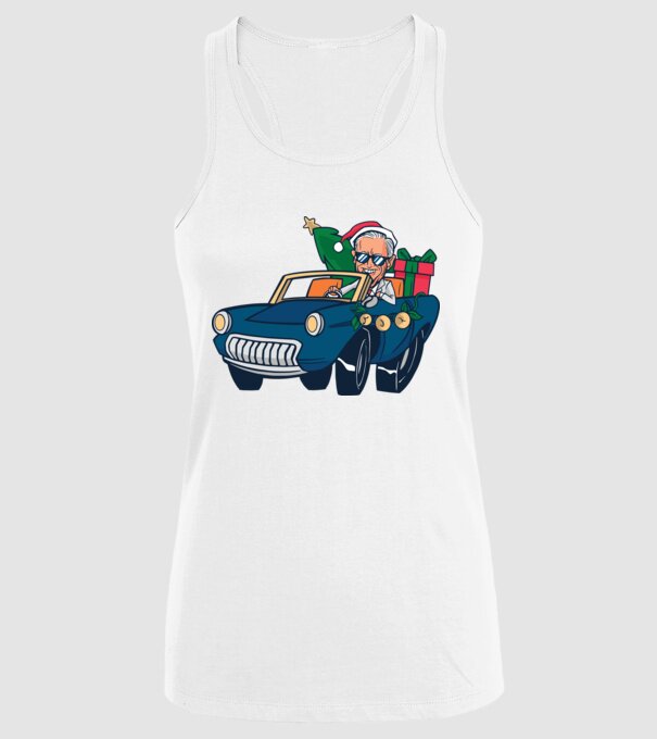 Ridin with Biden Crăciun model alb pe tricou