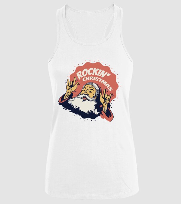 'Rockin'' Christmas Crăciun' model alb pe tricou