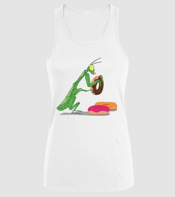 Lăcustă cu gogoașă model alb pe tricou