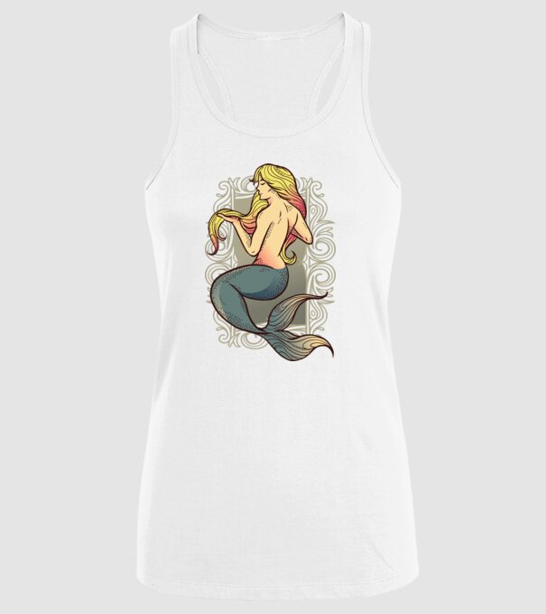 Sirenă model alb pe tricou