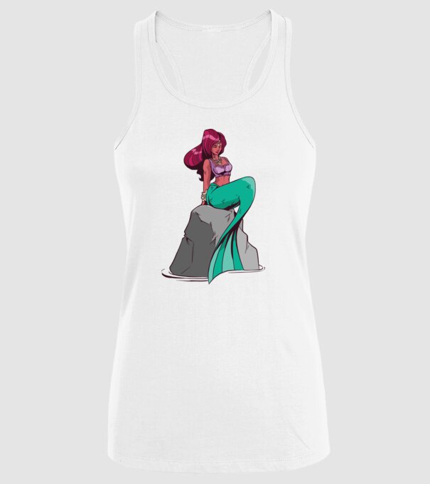 Sirenă model alb pe tricou