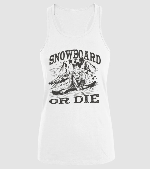 Maimuță Snowboarder model alb pe tricou