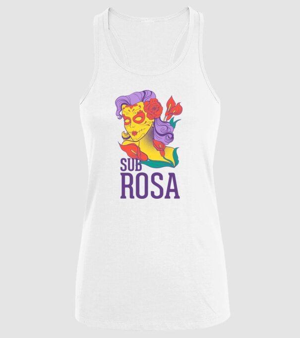 Sub Rosa model alb pe tricou