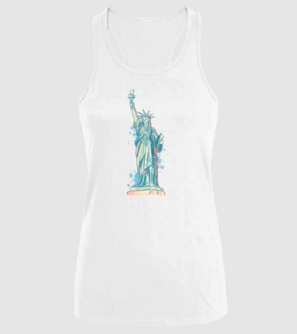 Statuia Libertății model alb pe tricou