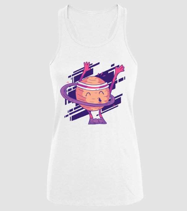 Cerc Hula-Hoop Saturn model alb pe tricou