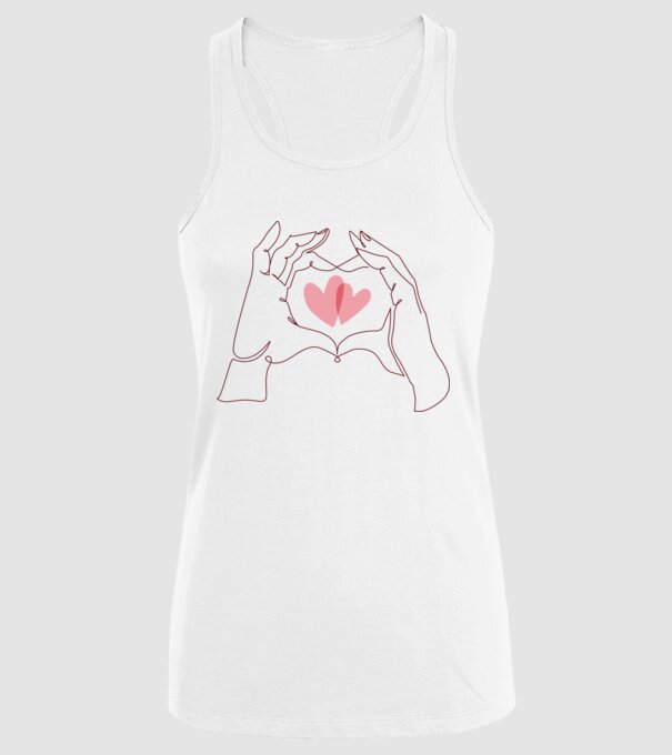 Dragoste Valentine inimă model alb pe tricou