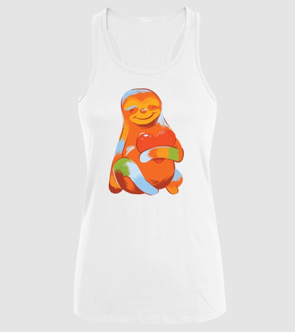 Leneș colorat model alb pe tricou