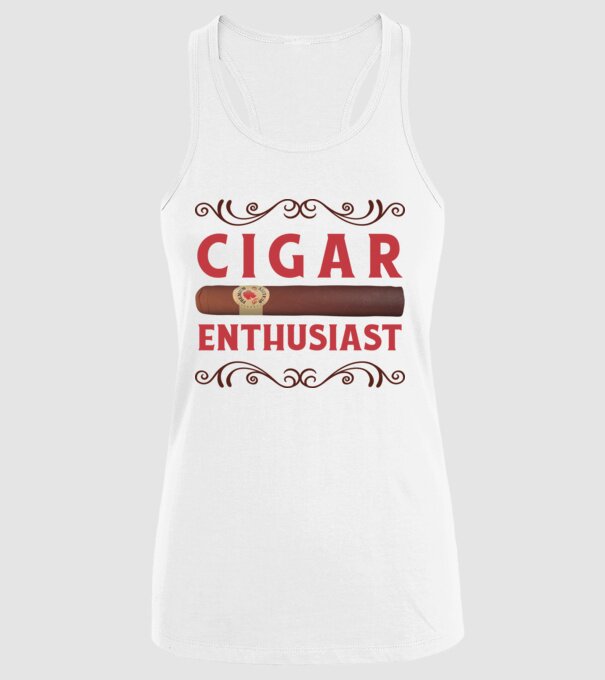 Pasionat de trabucuri model alb pe tricou