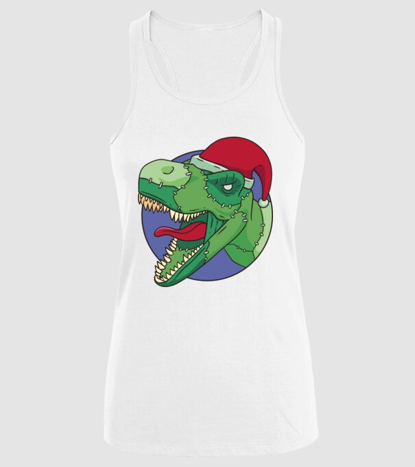 T-rex Santa model alb pe tricou