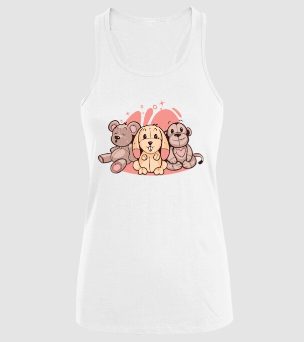 Animale Teddy model alb pe tricou