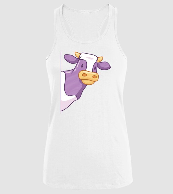 Vacă model alb pe tricou