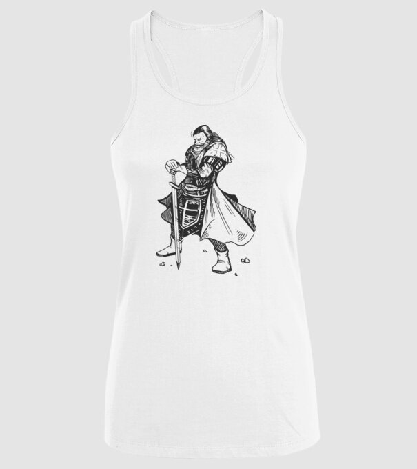 Cavaler Templier model alb pe tricou