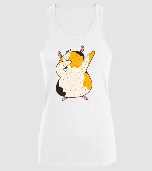 Porcușor de Guineea model alb pe tricou