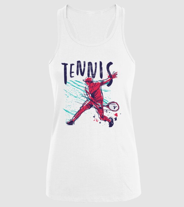 Tennis model alb pe tricou
