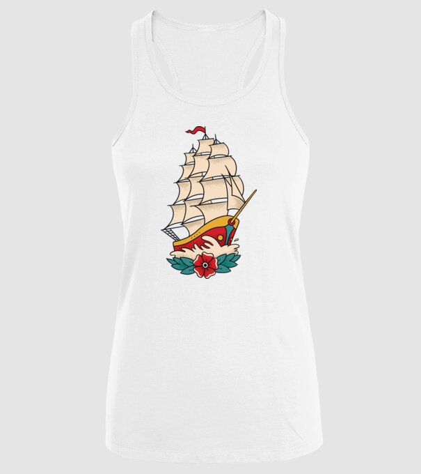 Vapor Tatuaj model alb pe tricou