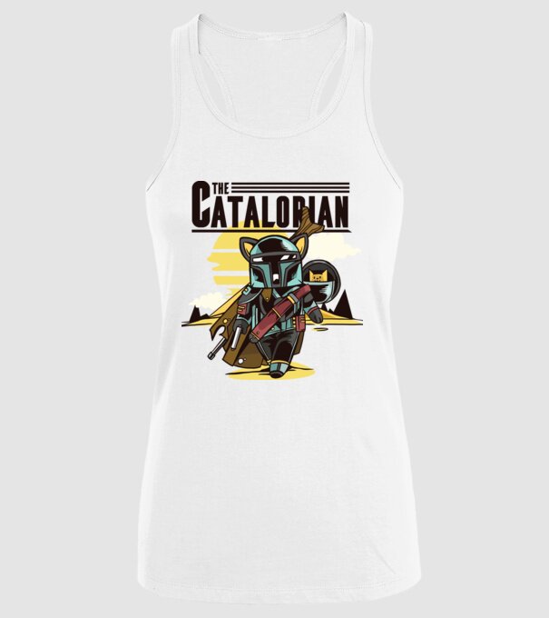 The Catalorian model alb pe tricou