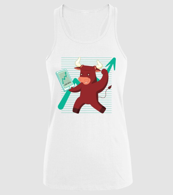 Taur Bursa de valori model alb pe tricou