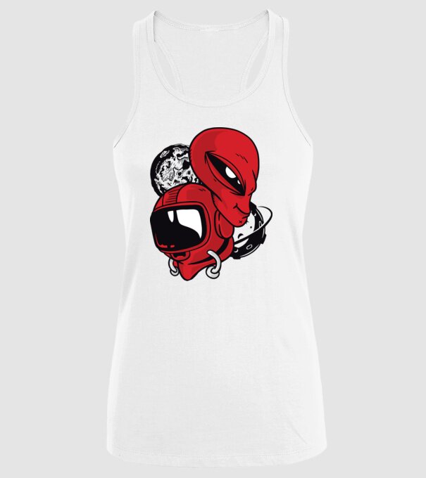 OZN Astronaut model alb pe tricou
