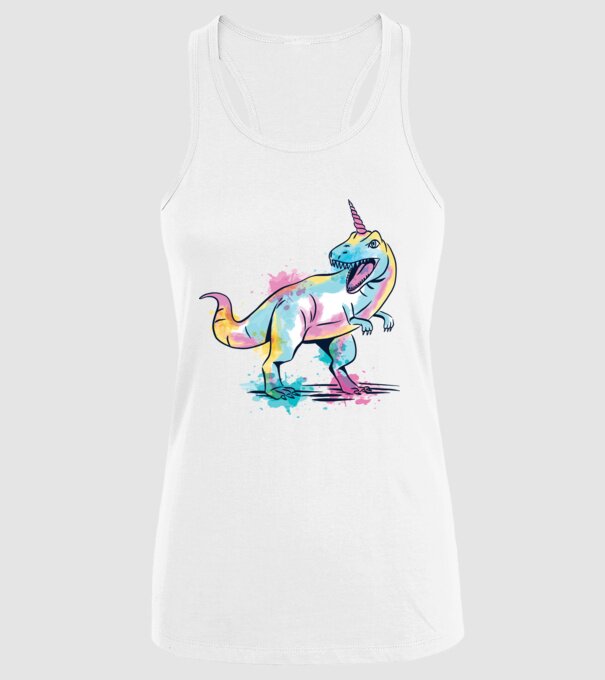 Unicornsaurus - Dinozaur Unicorn model alb pe tricou