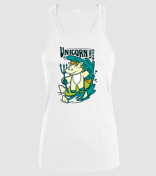 Unicorn regele apelor model alb pe tricou