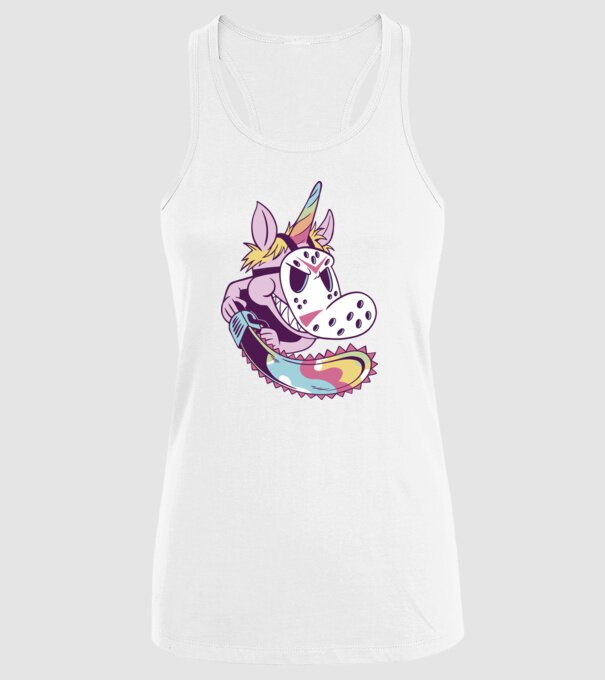 Unicorn Mască Jason Halloween model alb pe tricou