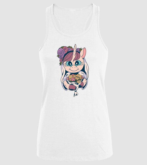 Unicorn Mireasă model alb pe tricou