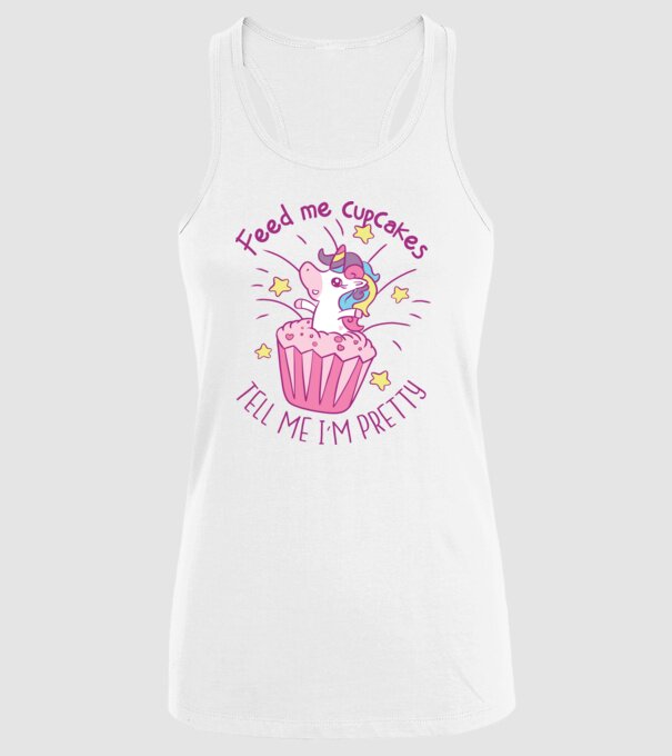 Unicorn Muffin model alb pe tricou