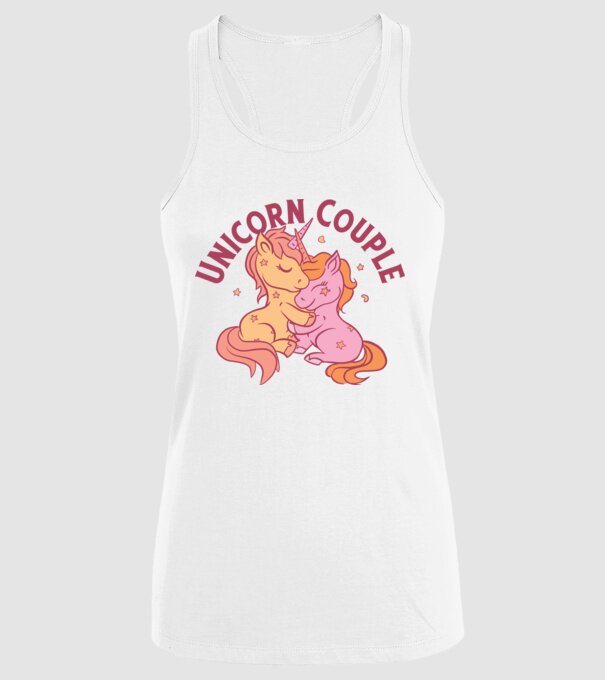 Pereche Unicorn model alb pe tricou