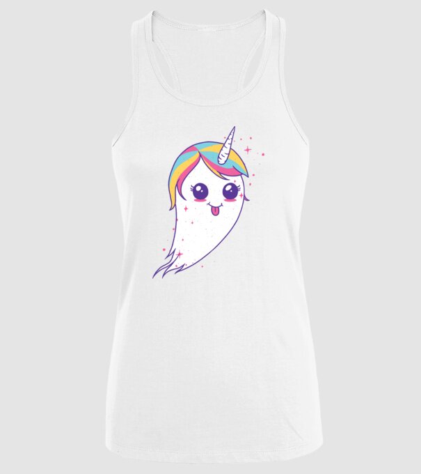 Unicorn Fantoma model alb pe tricou