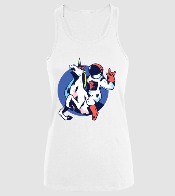 Unicorn Astronaut model alb pe tricou