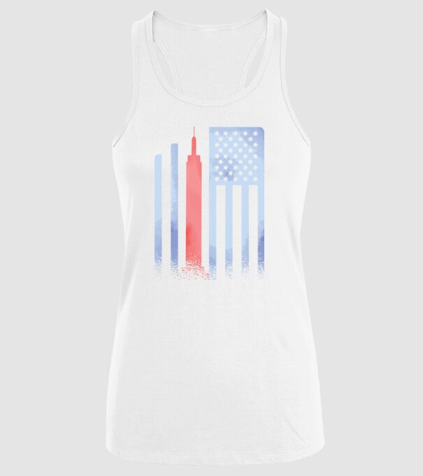 Usa Empire State Building model alb pe tricou