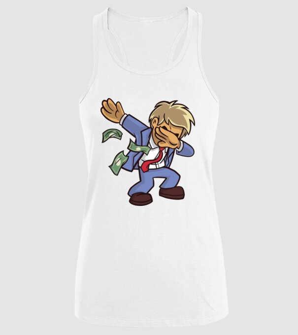 Om de afaceri DAB model alb pe tricou