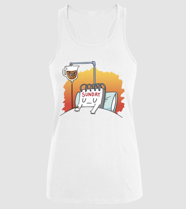 Oboseala de duminică model alb pe tricou