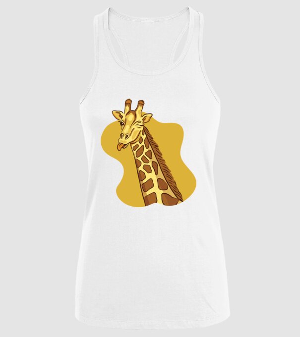 Girafă amuzantă model alb pe tricou
