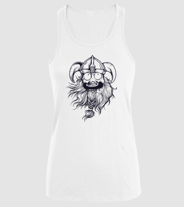 Viking model alb pe tricou