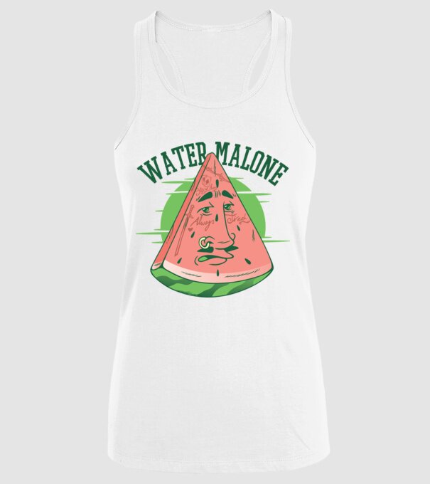 Water Malone model alb pe tricou