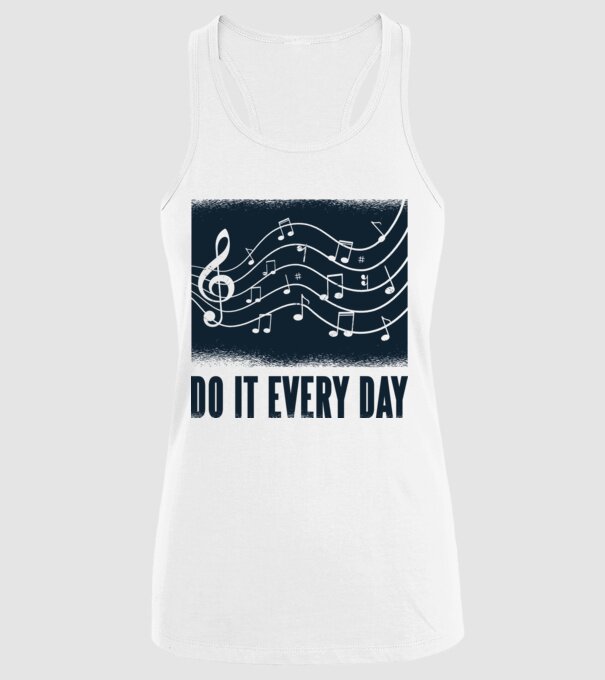 Note muzicale model alb pe tricou