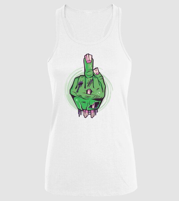 Mână Zombie model alb pe tricou