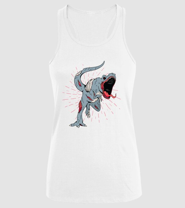 T-rex Zombie model alb pe tricou